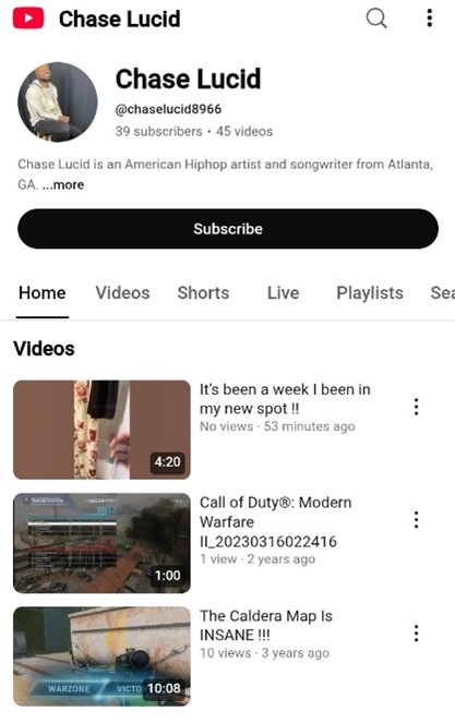 Chase Lucid- Music Artist