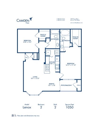 2 Bed | 2 Bath | 1050 sqft